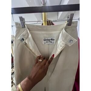 Vintage Italian Leather Skirt by Rocco D'amelio. Size 12